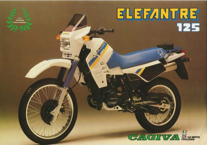 , 1987 &#8211; 1988 elefante Cagiva 125