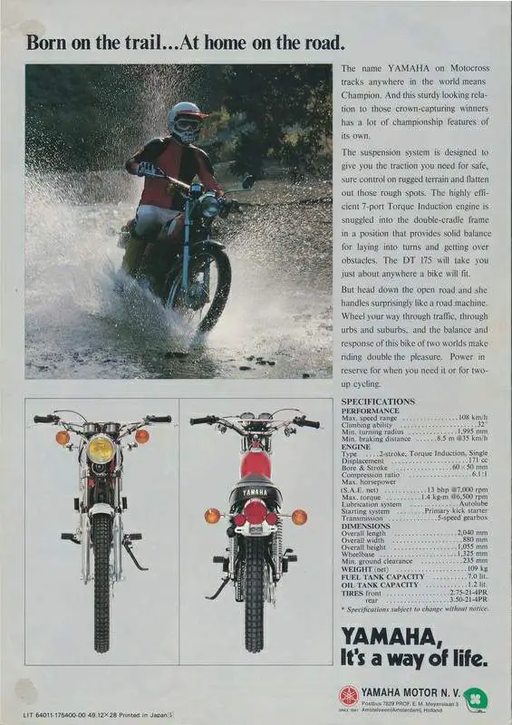 , 1974 &#8211; 1975 Yamaha DT 175