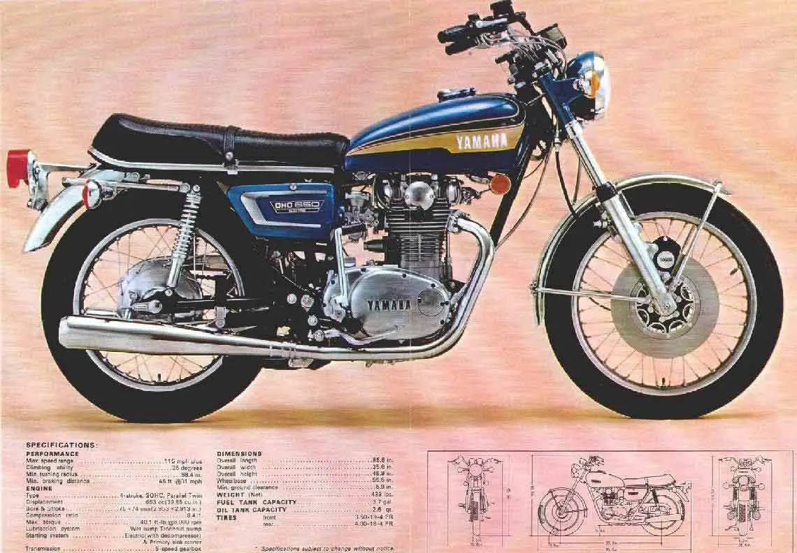 Información detallada de 1973 Yamaha XS 650 / TX 650 | Fotos y ...