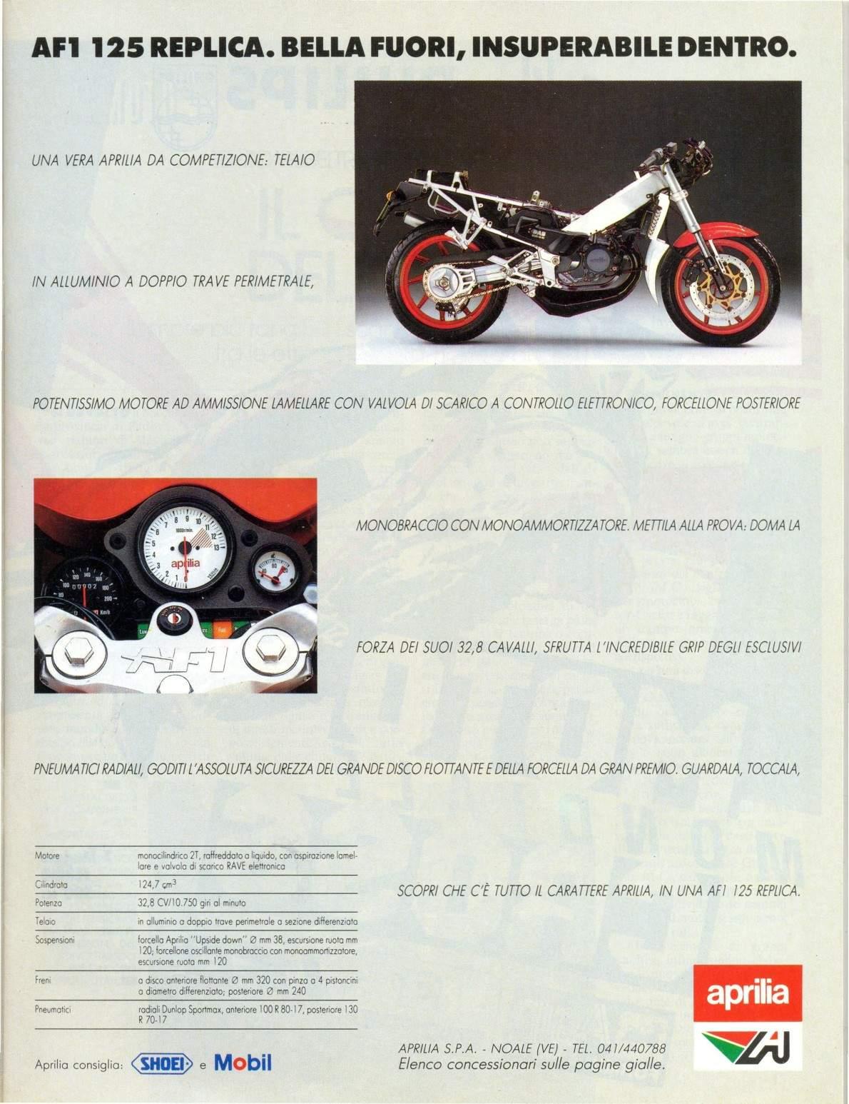 , Réplica Aprilia AF1 125 Sintesi